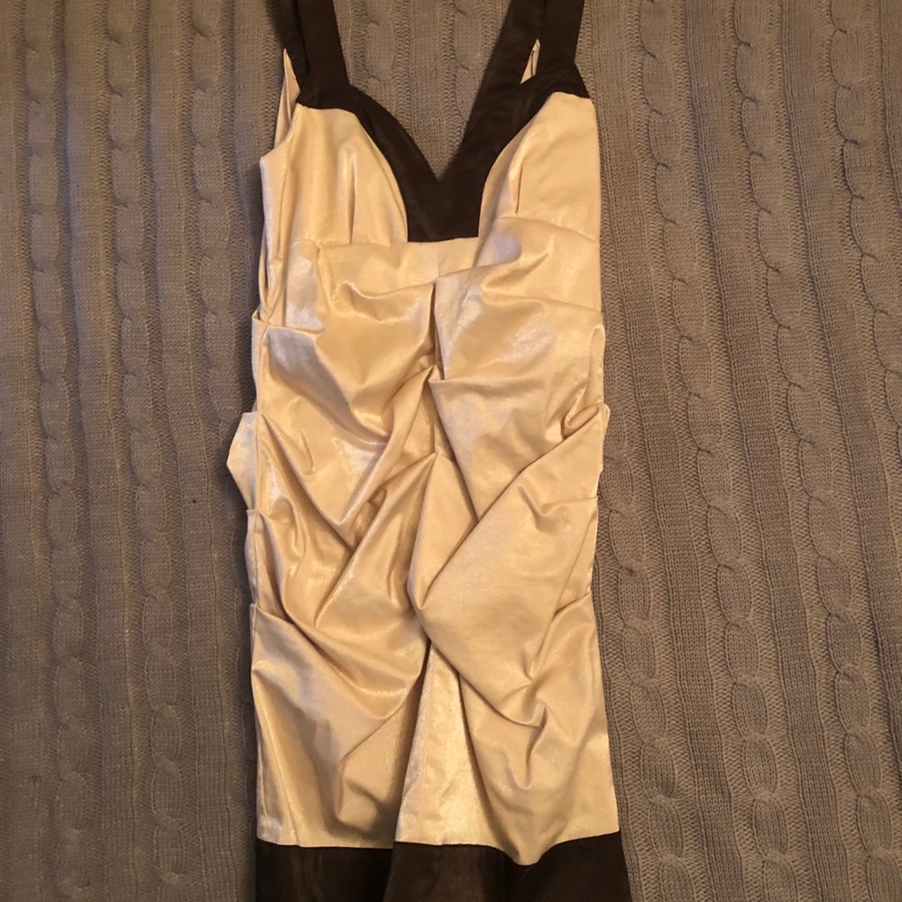 Juniors Dress Ballon Dress Beige Brown Sz L